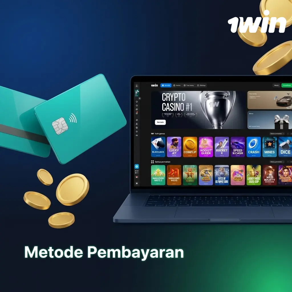 Tabel metode pembayaran 1win Indonesia: QRIS, Dana, OVO, bank lokal, dan kripto dengan limit deposit penarikan