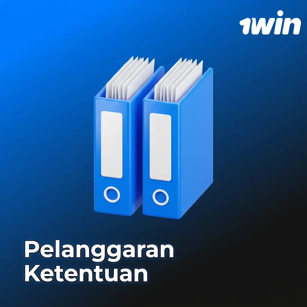 Ilustrasi pelanggaran ketentuan 1win termasuk penipuan akun, manipulasi sistem, dan penyalahgunaan bonus