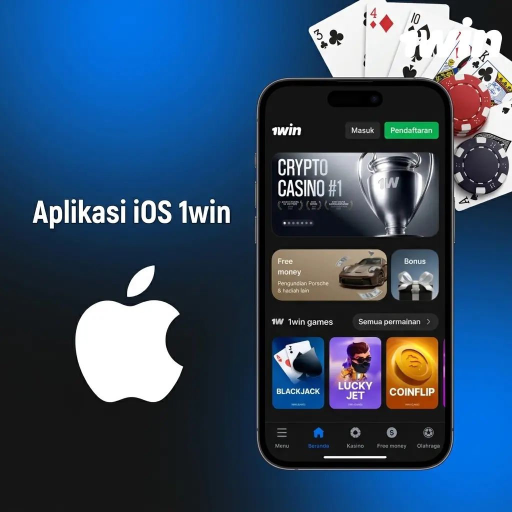 Panduan instalasi PWA 1win di perangkat iOS iPhone dan iPad melalui Safari ke layar utama